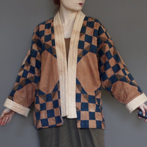 HANDMADE Highland Foundry QUILT kimono coat jacket - Picture 3 of 12